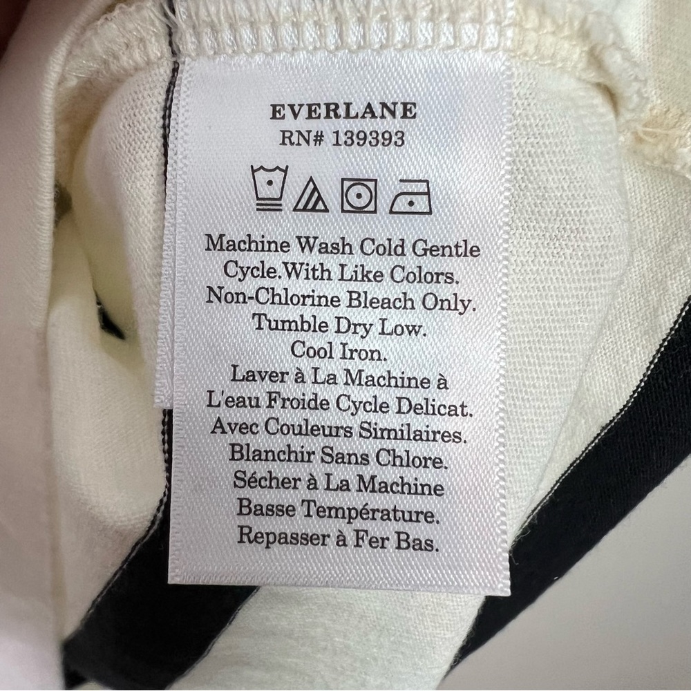 Everlane The Premium Weight Relaxed Striped Tee Shirt Women Organic Cotton New - Picture 8 of 8